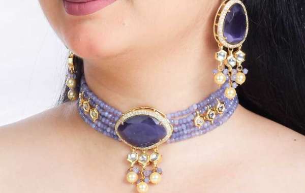 Blue Kundan Set India Choker Sabyasachi Jewelry Kundan Necklace